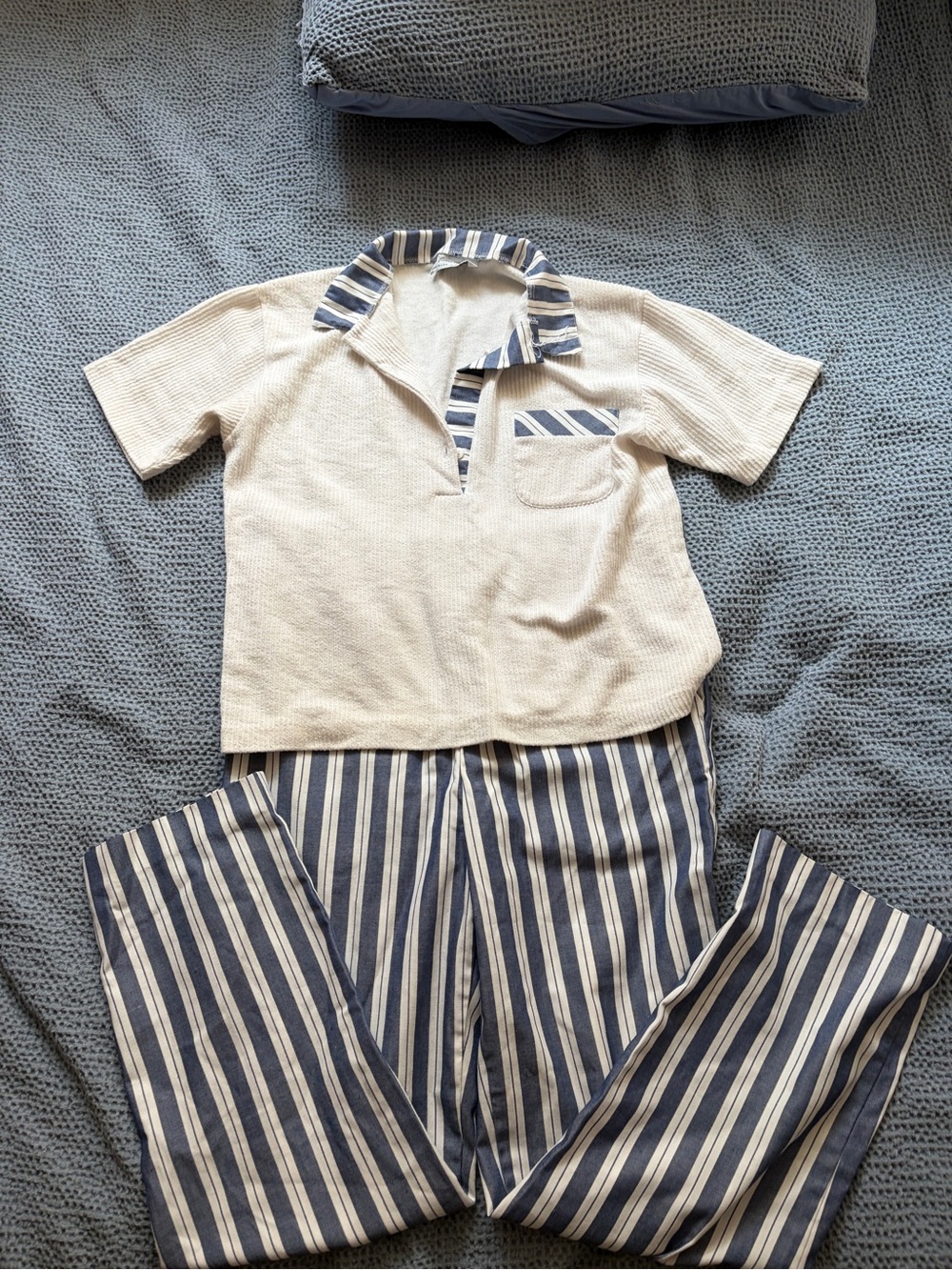 VTG 70s/80s Devon Stripe Pajama Set Matching Co-ord 💙